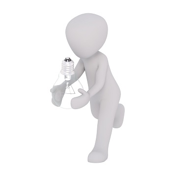 man carrying bulb, so no one can say God is sitting it out