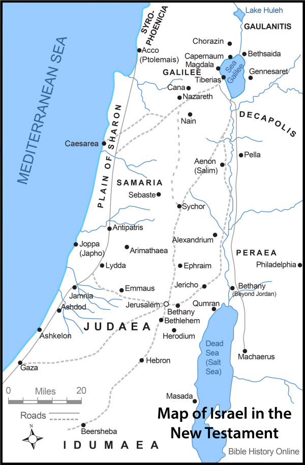 Map of Israel in Jesus' time