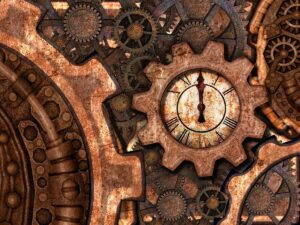 In the beginning God created - steampunk clock - 1200-900 » God versus religion In the beginning God created ... (what when)