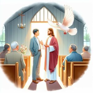 Jesus and a man learning the meaning of "all things are yours" via the Holy Spirit