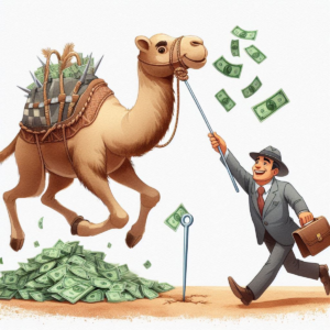 Why do rich people give money away? - trying to get a camel to jump through the eye of a needle