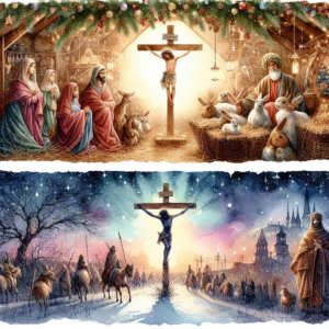 christmas and easter merged 1200-1200 » God versus religion Christmas and Easter merged, by AI image generator